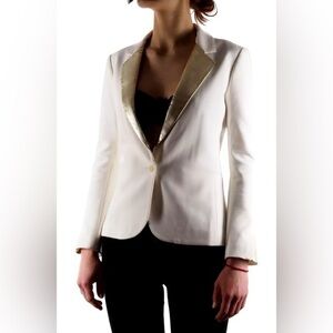 J Brand Cream Linen  Blazer